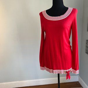 ♥️ Belldini Festive Red & White Tunic Sweater with Bow